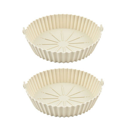2PCS Silicone Air Fryer Baking Pan Round Household Tray Reusable Non Stick AU