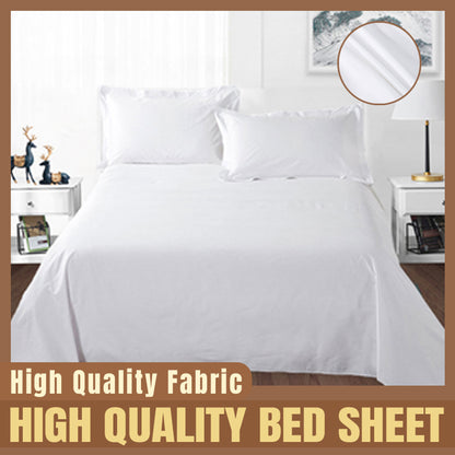 White Cotton Bed Sheet Hotel Quality Satin Weave