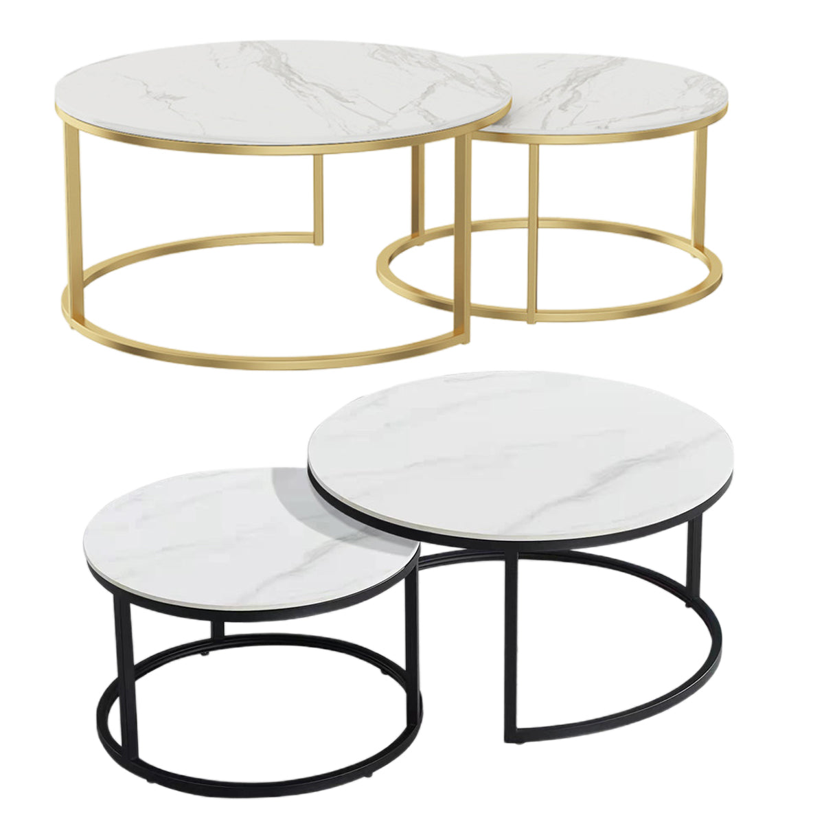 Round Tea Table Living Room Rock Plate for Home Coffee Table Modern Decor AU