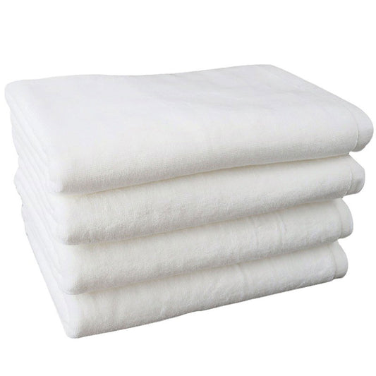 6pcs White Cotton Hotel Bath Towels Soft Absorbent for Spa Bathroom