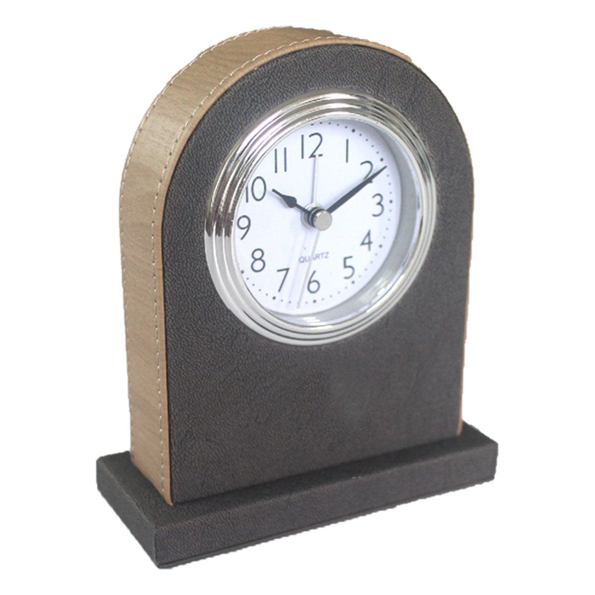 Hotel Alarm Clock Quartz Faux Leather Compact Design