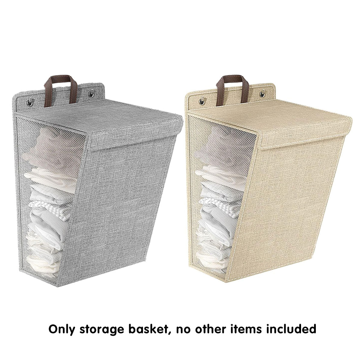 Foldable Wall Mounted Laundry Basket Breathable Mesh