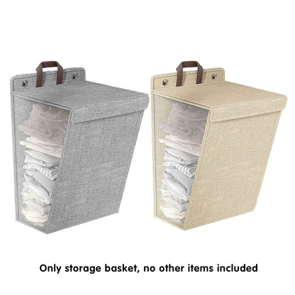 Foldable Wall Mounted Laundry Basket Breathable Mesh