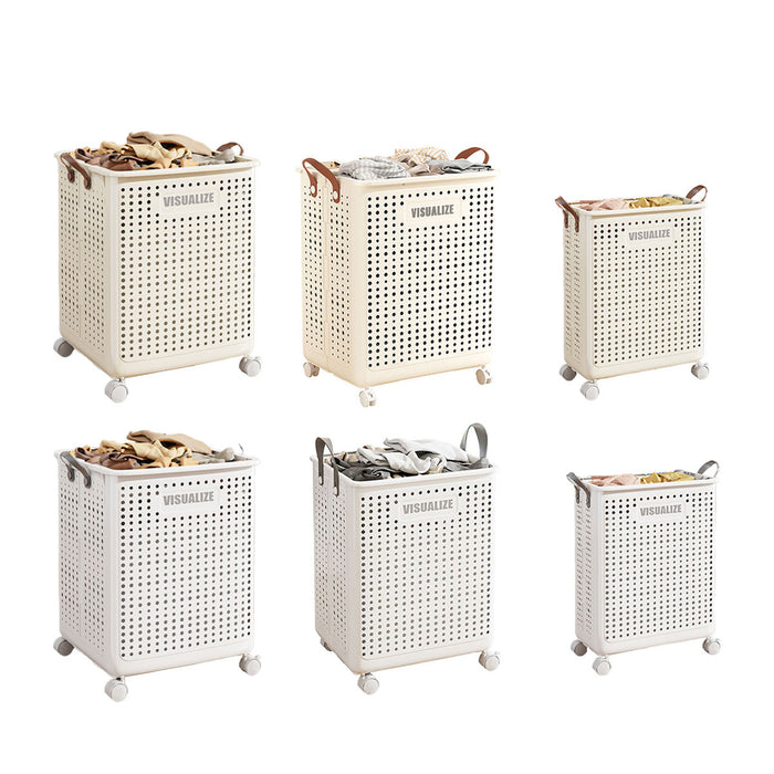 Folding Laundry Basket with Swivel Wheels