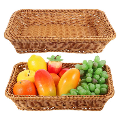 Hand Woven Rattan Tray Snack Serving Dish Hotel Fruits Pastry Plate Basket AU