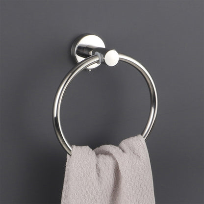 Bathroom Towel Rack Wall Mounted Towel Ring Black Toilet Paper Holder Shelf AU