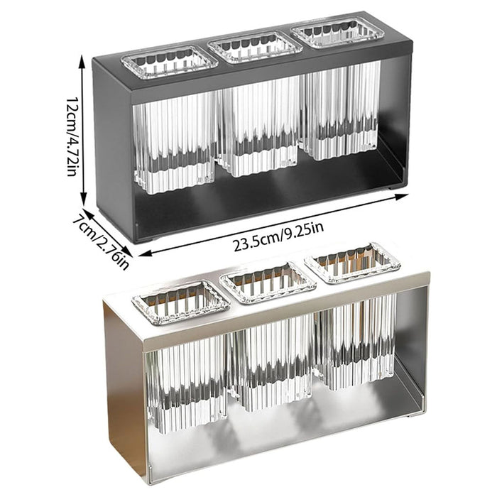 3 Section Cutlery Storage Rack with Drainage