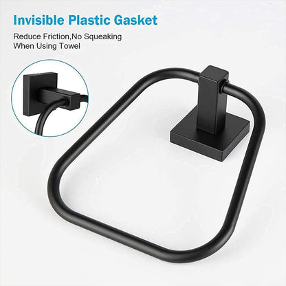 Towel Ring Rectangular Towel Rack Wall Mount Towel Hanging Ring for Bathroom