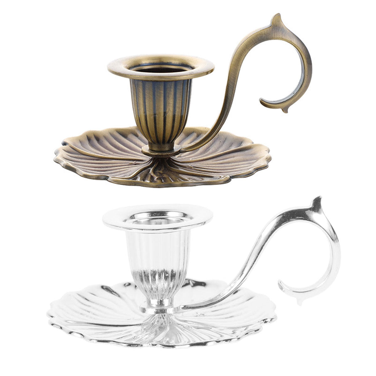 Retro Handheld Candlestick Holder European Style Metal Candle Stand