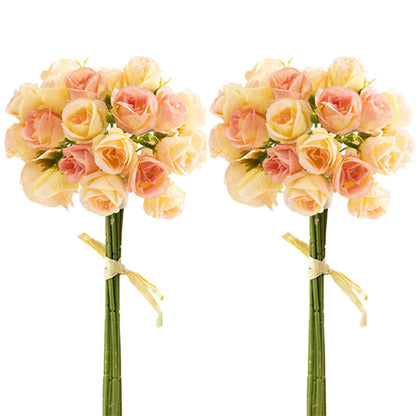 2pcs Artificial Rose Bouquet Valentine's Day Gift Fake Flowers Wedding Decor