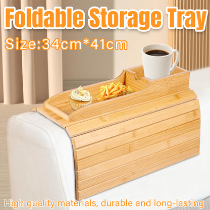 Removable Sofa Armrest Tray Storage Organizer for Couch Side Table Cup Holder