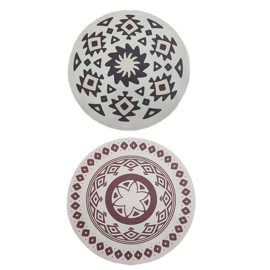 4PCS Bohemian Placemats Round Printed Heat Resistant Easy Clean Dining Mats