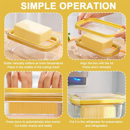Butter Cutter Box with Lid Cheese Slicer and Storage Dish