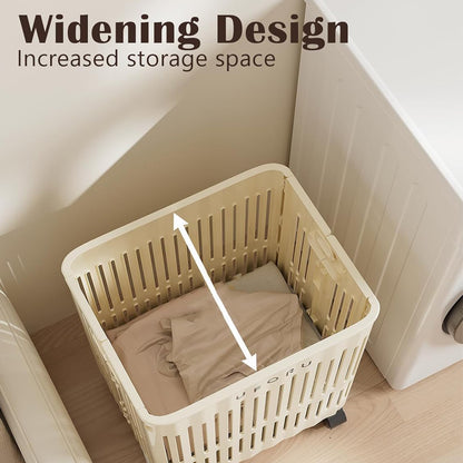 Large Folding Laundry Basket with Wheels Portable Organizer