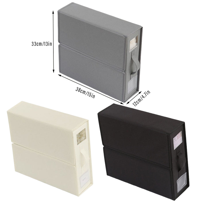 4 Pcs Linen Storage Boxes with Clear Windows