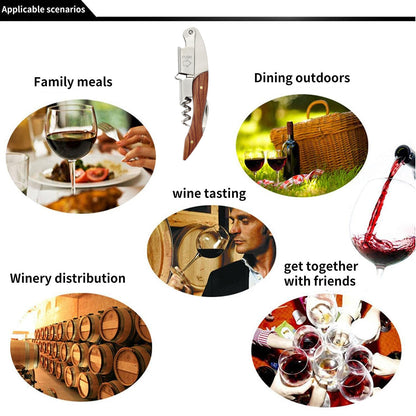 4-in-1 Wine Opener Set Corkscrew Foil Cutter Bottle Stopper Kit