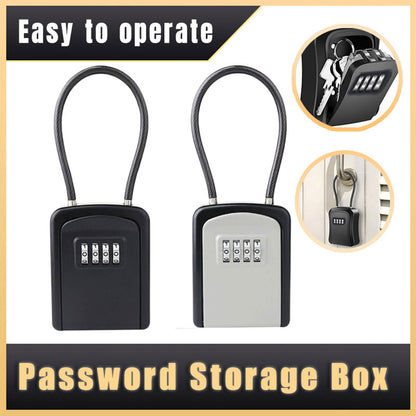 Portable Key Lock Box Hanging Combination Storage Organizer for Home Security