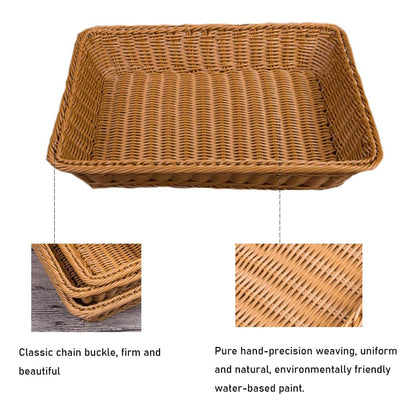Hand Woven Rattan Tray Snack Serving Dish Hotel Fruits Pastry Plate Basket AU