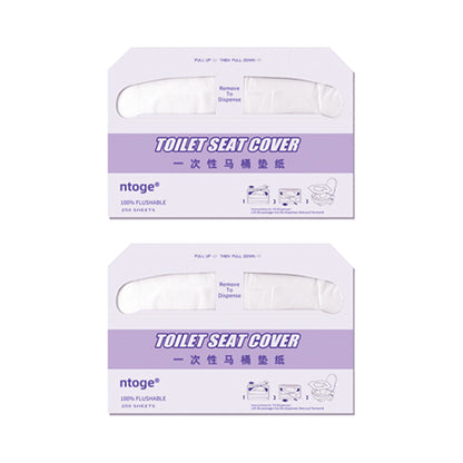 2 Packs Disposable Toilet Seat Covers 250pcs Soluble Paper