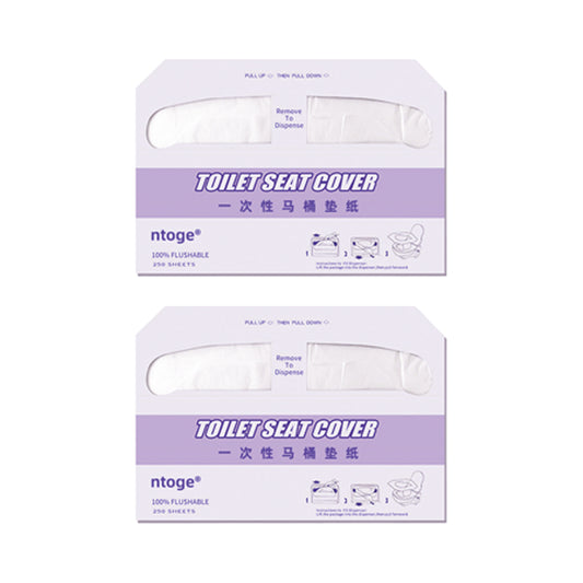 2 Packs Disposable Toilet Seat Covers 250pcs Soluble Paper
