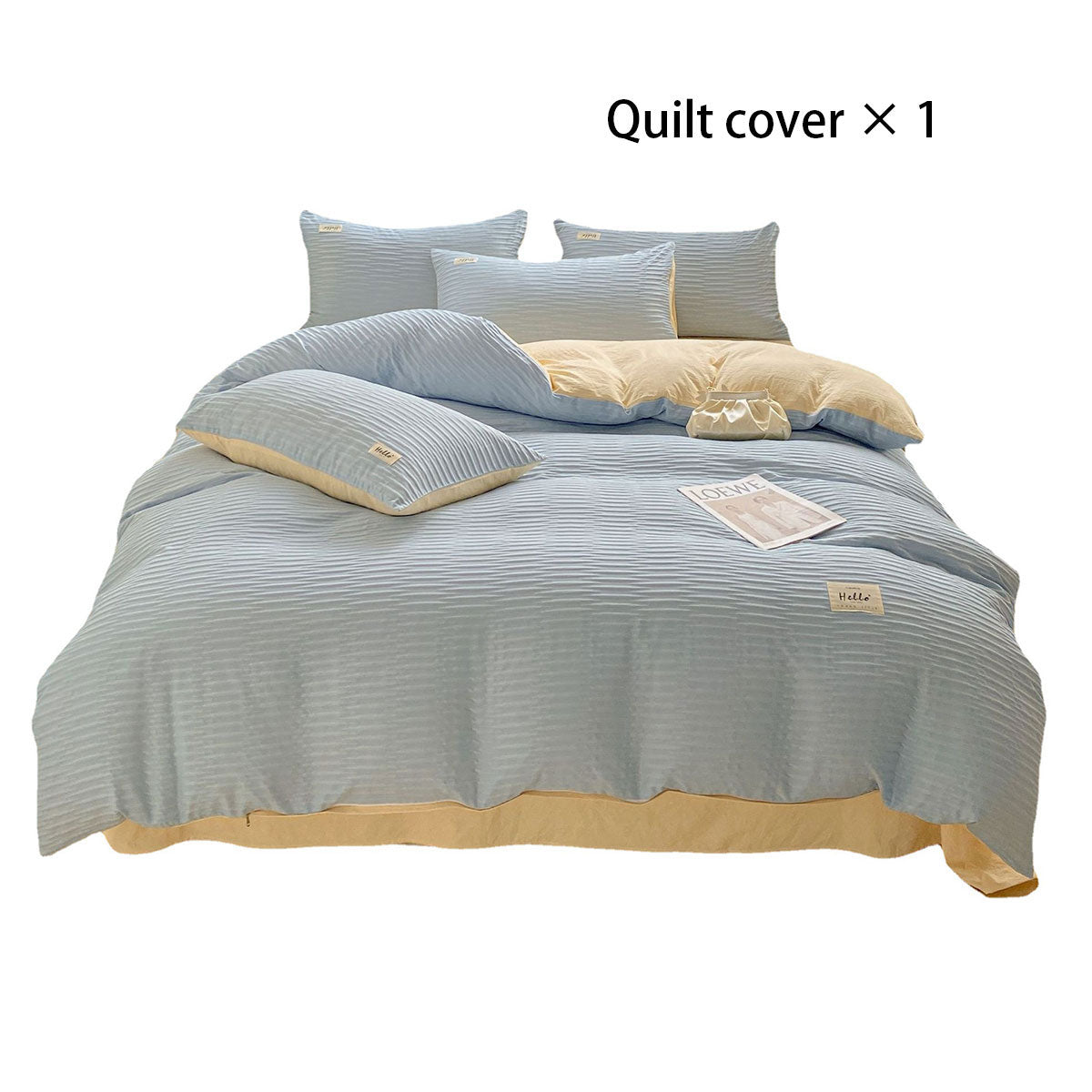 Super Soft Solid Color Duvet Cover with Zipper 180x220 cm