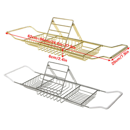 Adjustable Bathtub Tray with Telescopic Storage – Product View 3