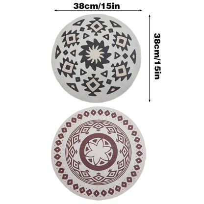 4PCS Bohemian Placemats Round Printed Heat Resistant Easy Clean Dining Mats