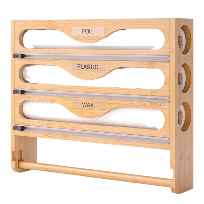 Bamboo Wrap Dispenser with Sliding Cutters