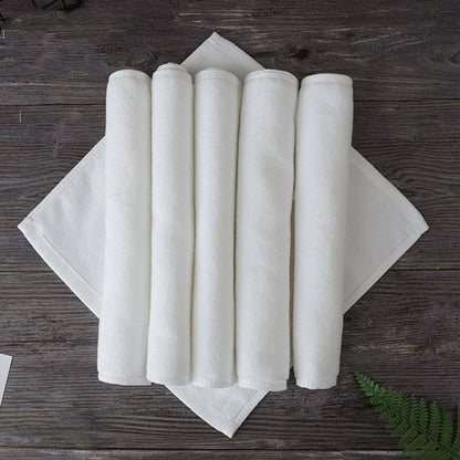 6 Pcs Hotel Cotton Face Towel White Soft Square Cloth