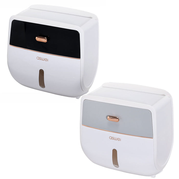 Toilet Roll Holder with Top Storage Shelf