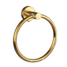Steel Towel Ring with Pivoting Wall Mount — Gold