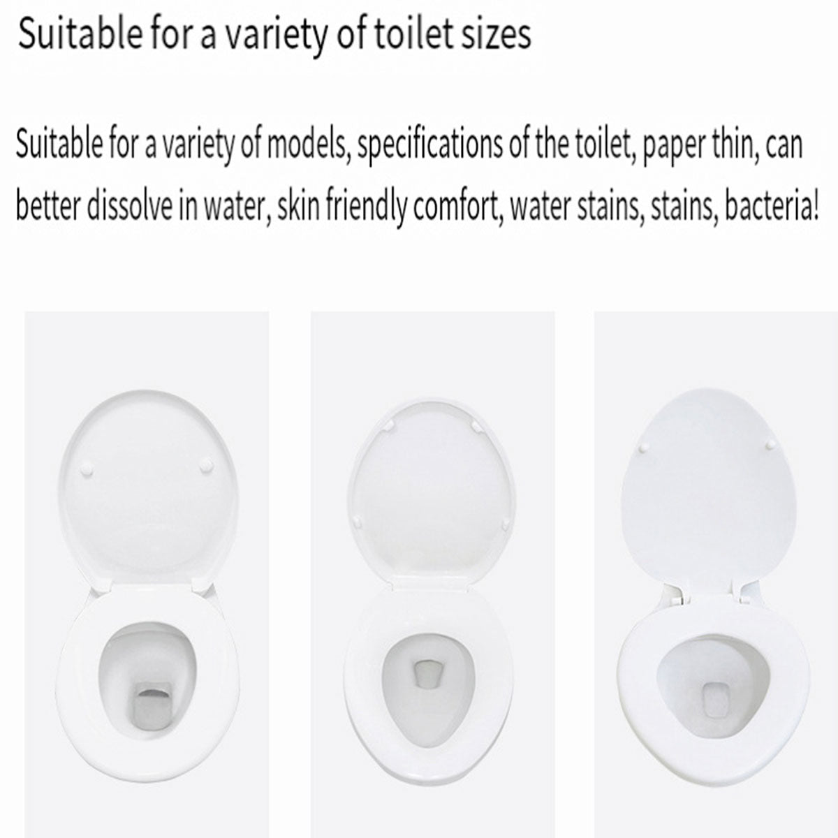 2 Packs Disposable Toilet Seat Covers 250pcs Soluble Paper