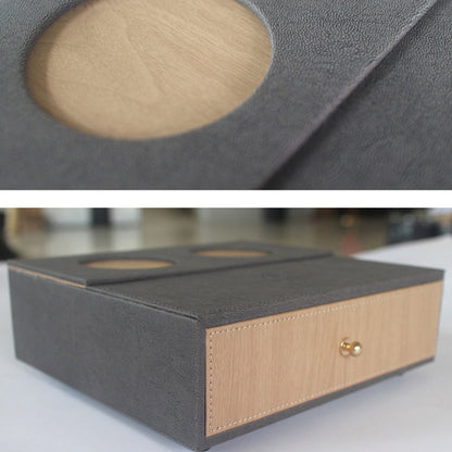 Hotel Toiletries Dispenser Box Leather Wood Storage