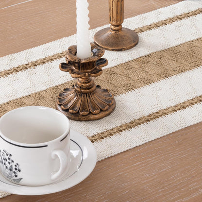 Cotton Linen Table Runner with Knot Tassel Bed End Towel Long Tablecloth Mat  AU