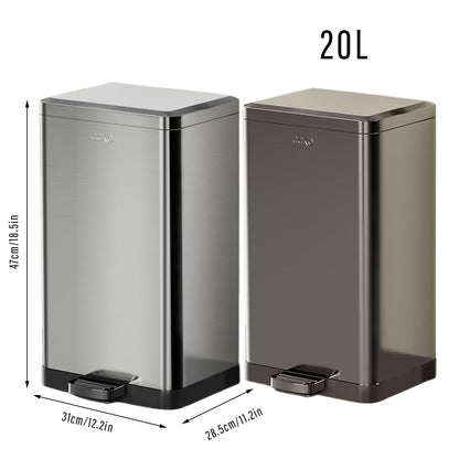 20L Rubbish Bin Foot Operated Household Trash Can with Lid Large Capacity AU