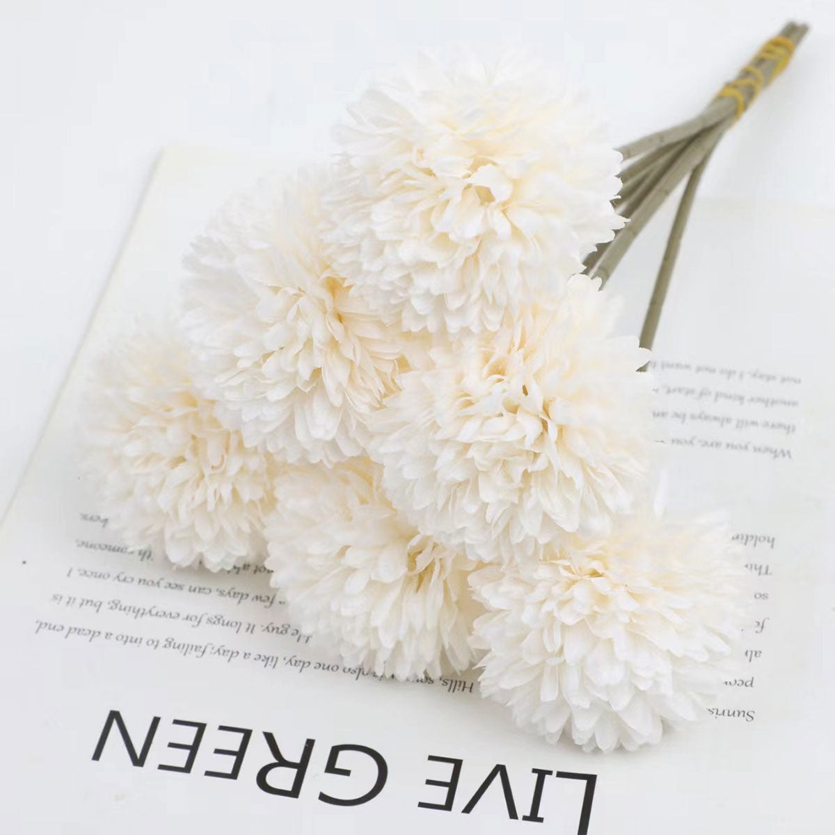 12pcs Artificial Dandelion Fake Flower Simulation Arrangement Desktop Decoration