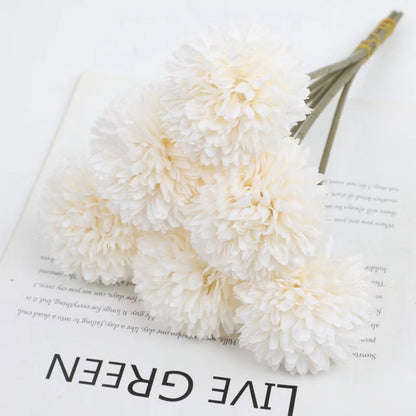 12pcs Artificial Dandelion Fake Flower Simulation Arrangement Desktop Decoration