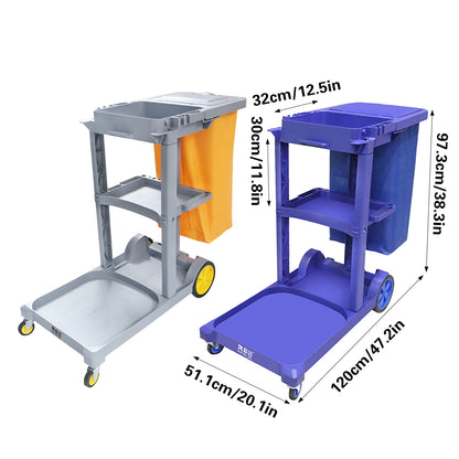 Multi-Functional Cleaning Trolley Cart with Hanging Bag