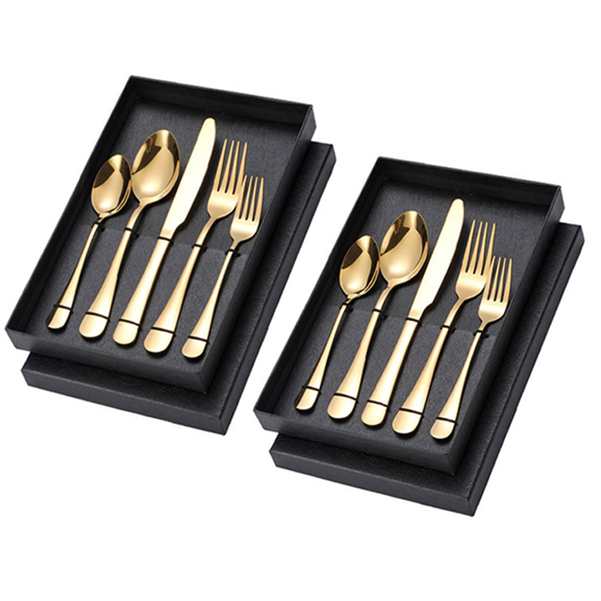 2 Sets Stainless Steel Cutlery 10 Piece Dining Utensils