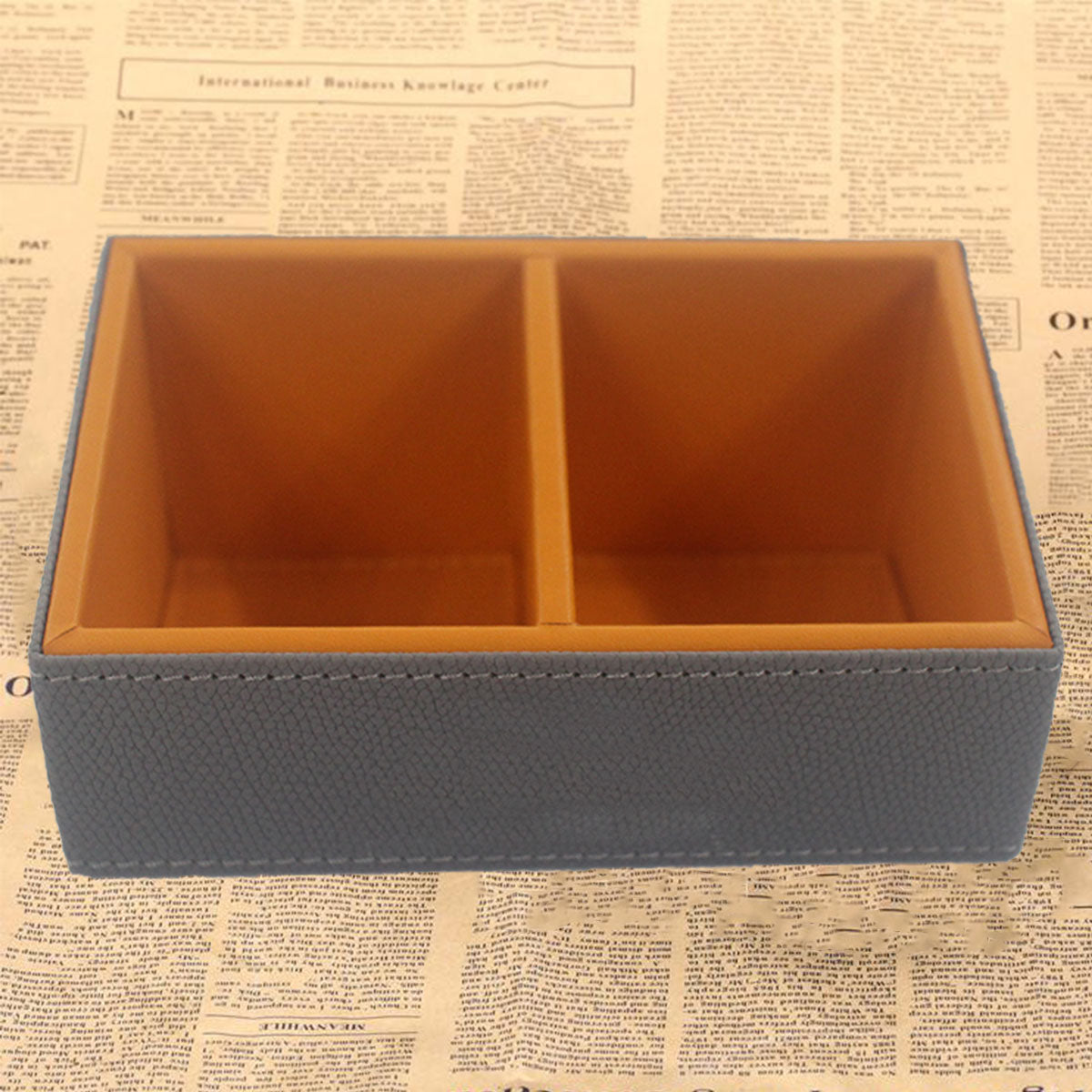 Beveled Double Compartment Tea Caddy Hotel Organizer