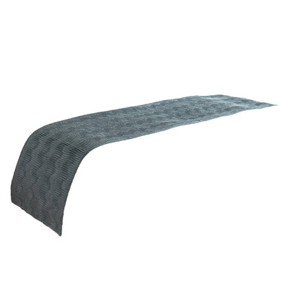 Double Sided Bed Runner with Pleated Geometric Texture