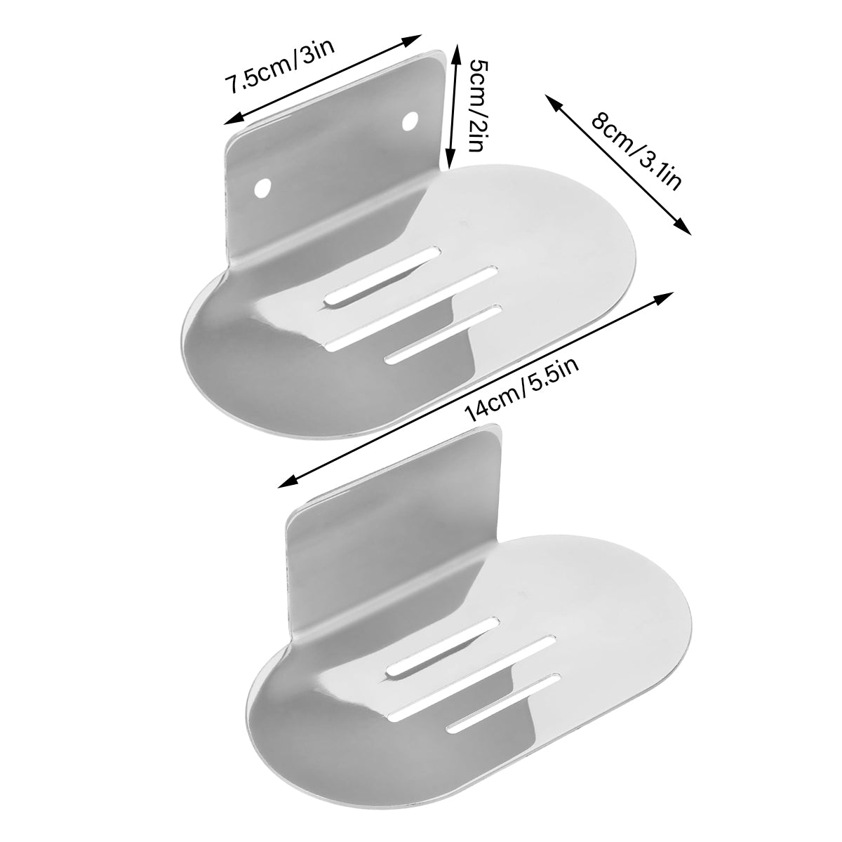 Stainless Steel Soap Dish Wall-Mounted Bathroom Shower Rack