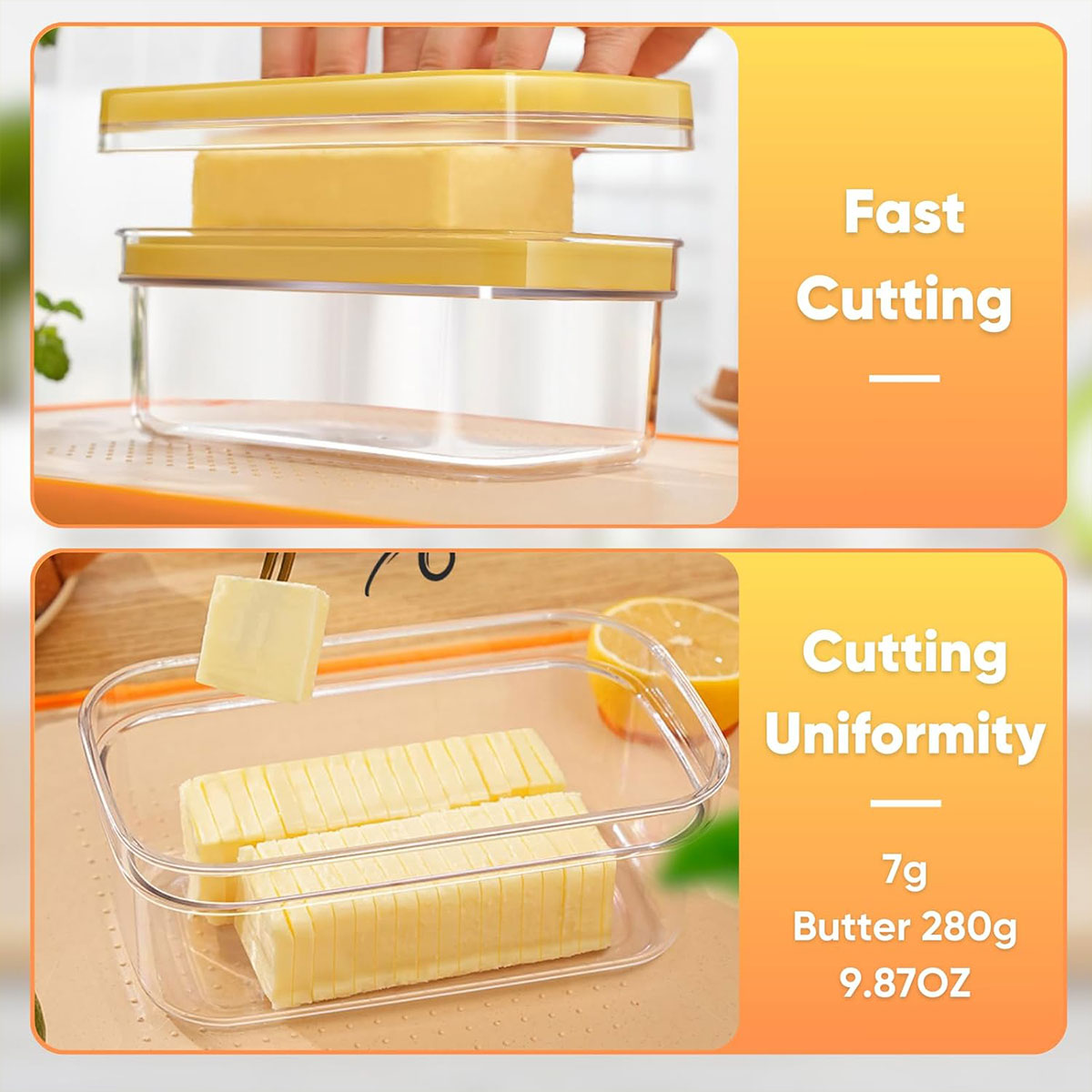 Butter Cutter Box with Lid Cheese Slicer and Storage Dish