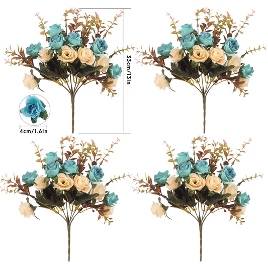 4pcs Artificial Flowers Floral Arrangement for Living Room Decor