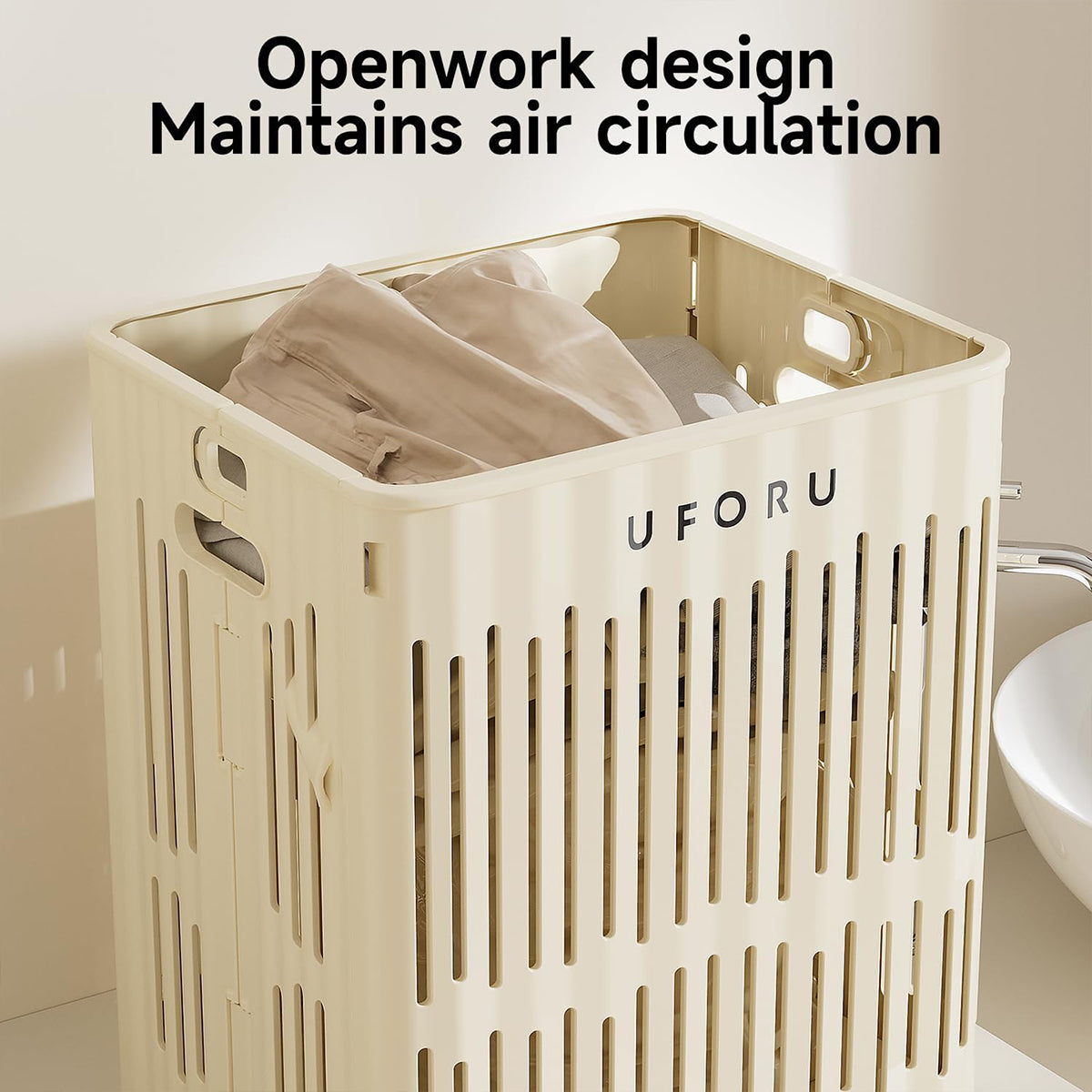 Large Folding Laundry Basket with Wheels Portable Organizer