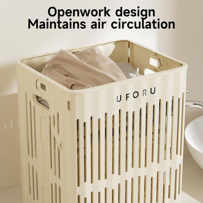 Large Folding Laundry Basket with Wheels Portable Organizer