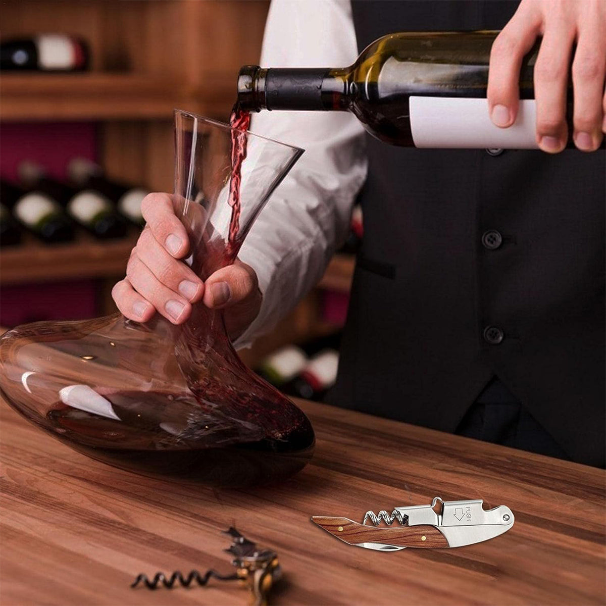 4-in-1 Wine Opener Set Corkscrew Foil Cutter Bottle Stopper Kit