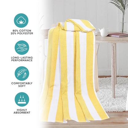 4pcs Striped Bath Towels 75x150cm Soft Absorbent Cotton Towels for Bathroom AU