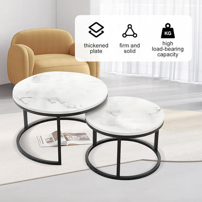 Round Tea Table Living Room Rock Plate for Home Coffee Table Modern Decor AU