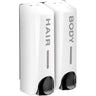 350ml Wall Soap Dispenser with Viewing Window — White / Double Chamber